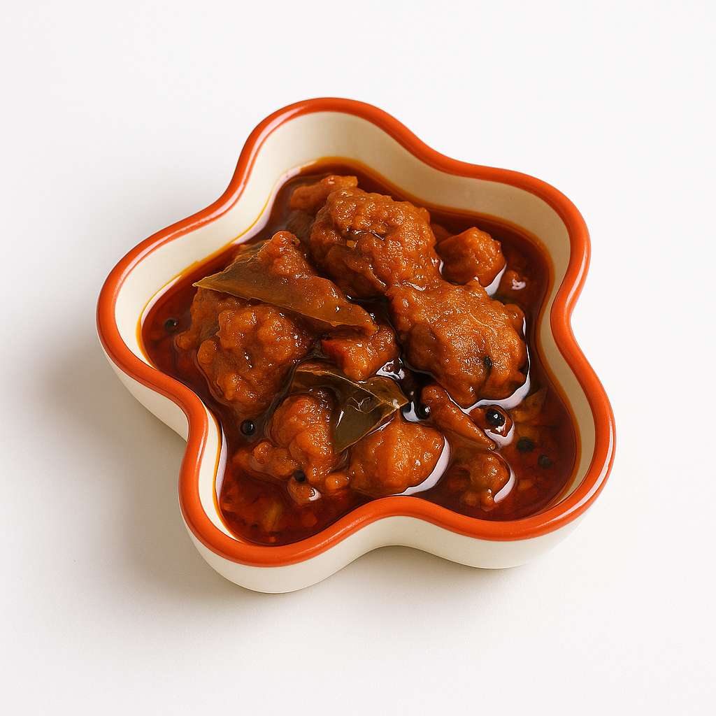 Fish (Tuna) Pickle texture — Malabar tuna in fiery masala