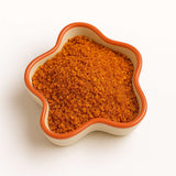 Prawns Chutney Powder in a bowl — dried prawns, roasted coconut and red chilli podi