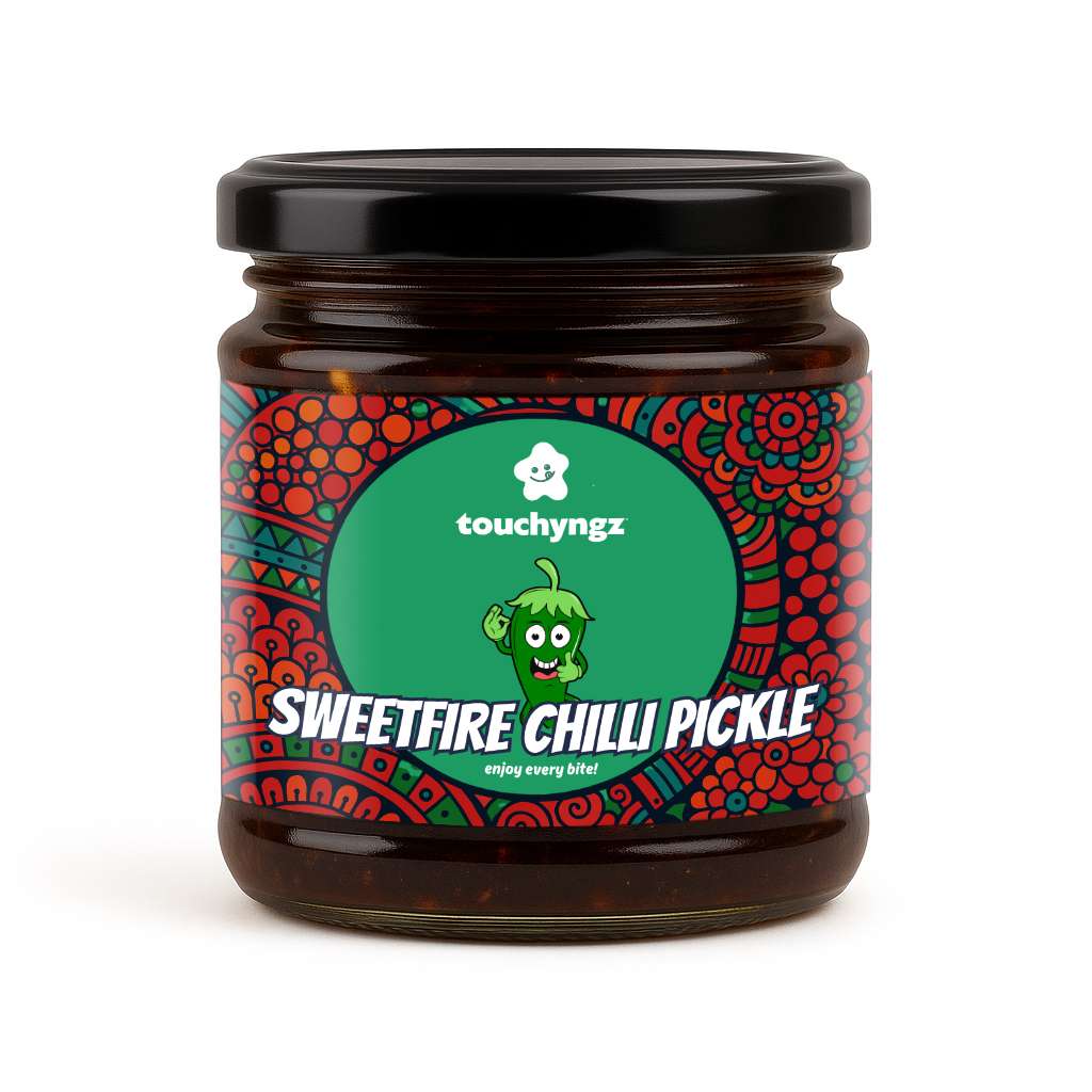 Touchyngz SweetFire Chilli Pickle 200 g jar — included in the Veg Gift Box