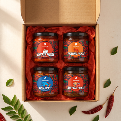 Non-Veg Feast Box — Kerala Pickle Gift Set (4 Jars), Default Title